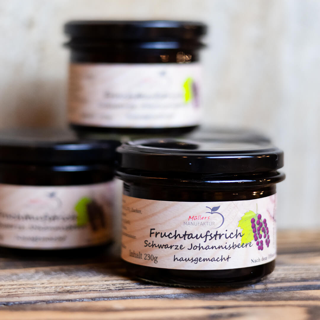 Fruchtaufstrich Schwarze Johannisbeere aus Müllers Manufaktur in Querfurt
